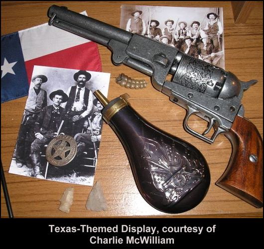 Republic of Texas display using old percussion revolver